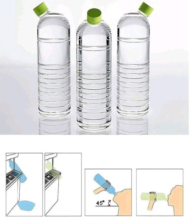 Легким движением руки дизайнер делает бутылку, из которой удобнее пить и в которую удобно наливать.
