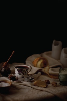 Принс: набор для кофейной и чайной церемонии, в том числе мед, лимон, сахар, сливки, свежий корень имбиря. Инъекция витамина B12. фото 13