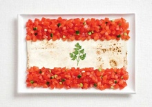 Флаг Ливана из лаваша, салата и веточки травы. фото 9