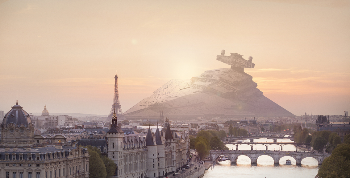 Французский художник «приземлил» космические корабли из «Звездных войн»