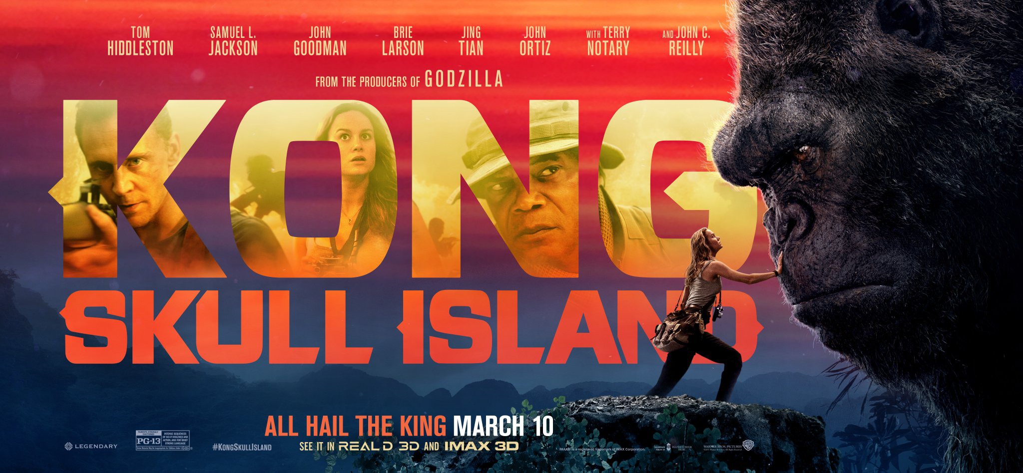 Эффектный баннер фильма «Конг: Остров Черепа»