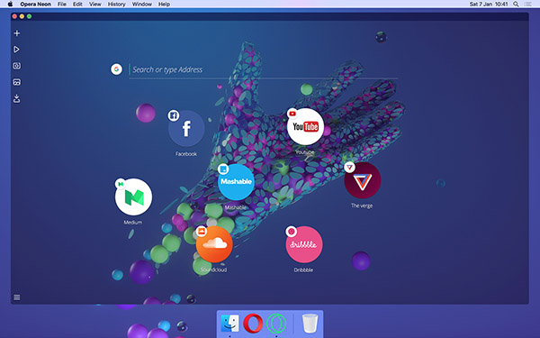 Opera выпустила «концептуальный браузер» Neon